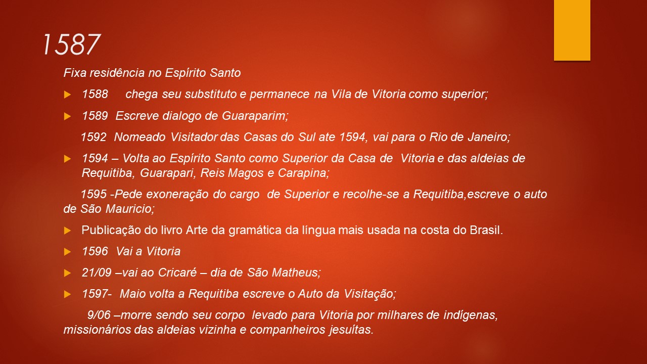 Slide 28 — Vida de São José de Anchieta