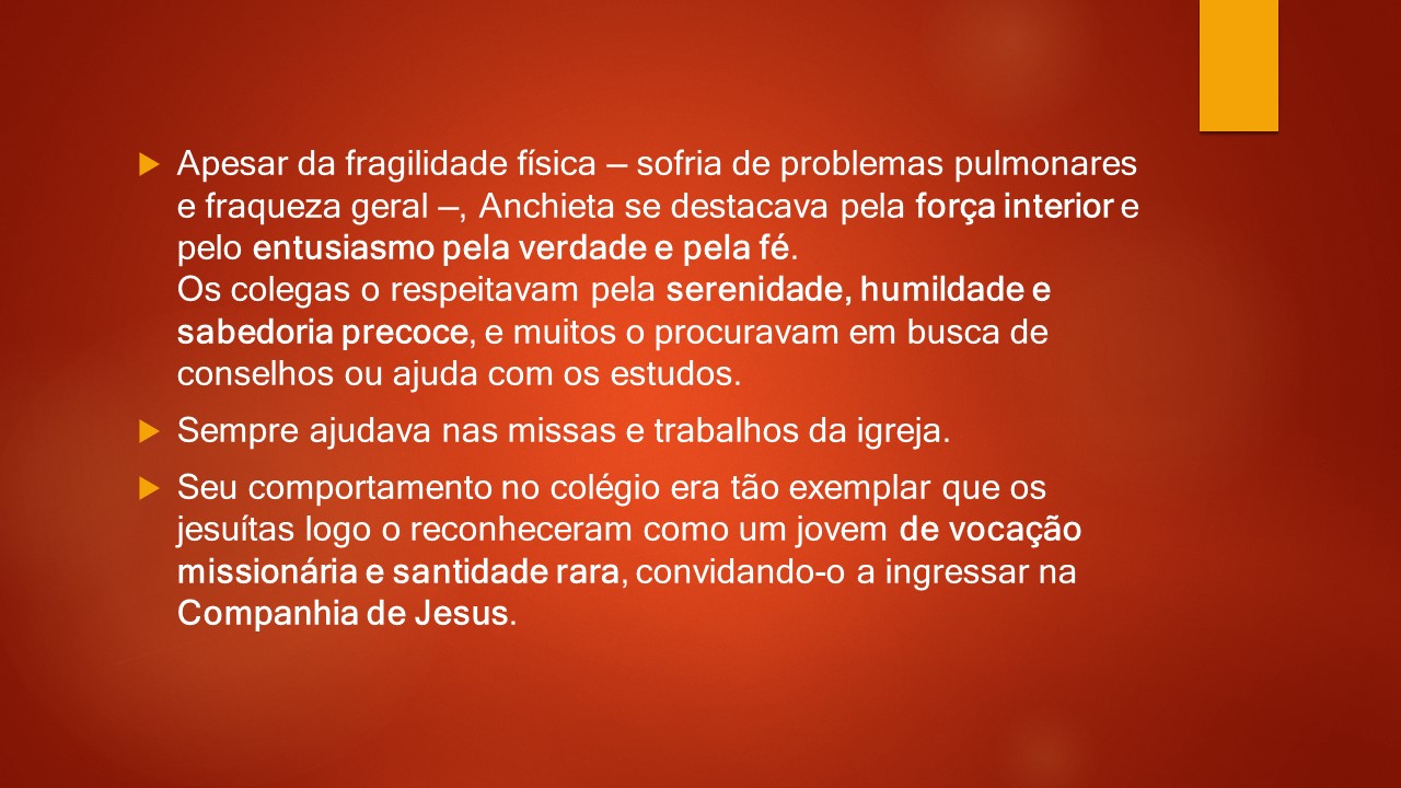 Slide 21 — Vida de São José de Anchieta